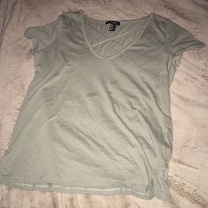 Olive green Top with cross cross front